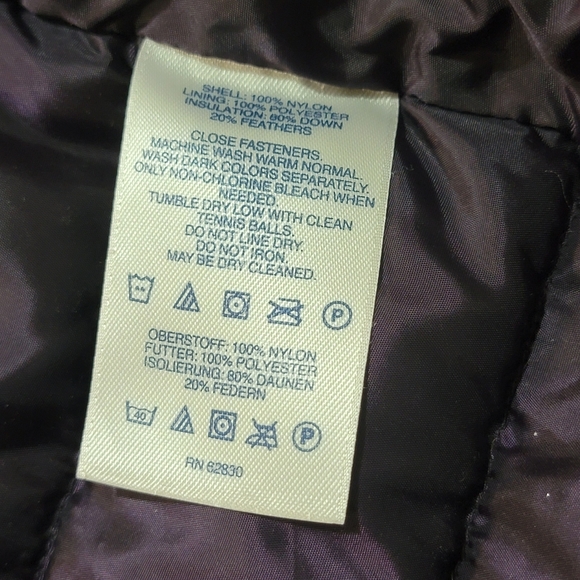 Lands End Purple Puffer Down Vest Feather Womens Size Medium 10/12 - Picture 9 of 10